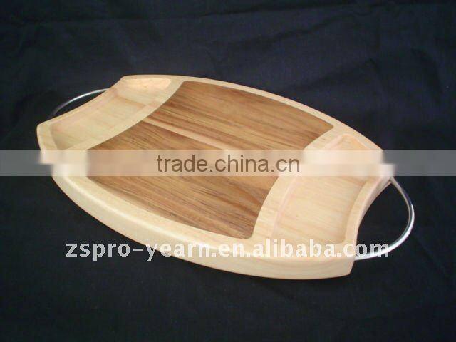 Acacia Wood Cutting Board Chopping Block with Handle and Leaf Shape