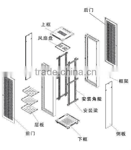 FY-EMS luxury toughened glass network cabinet