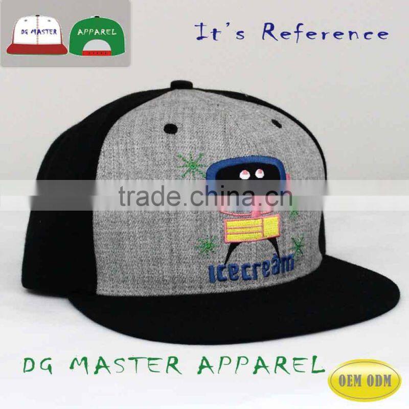 black flat brim hat snap back hat