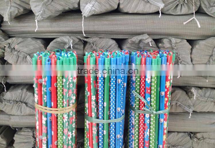 With plastic hanging cap hardwood utility broom handle