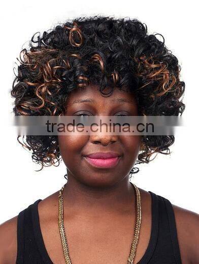 Mixed Color Short Curly African Afro Kinky Hair For Black Women