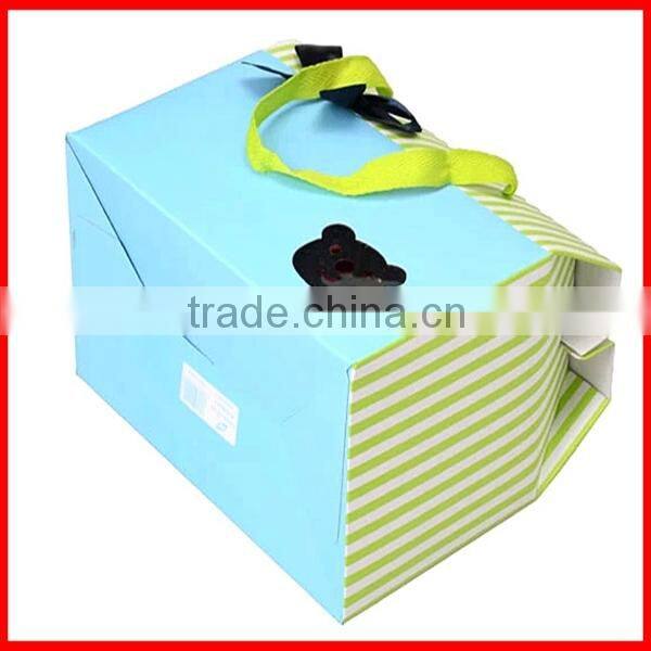 New Designed Seal Colorful Shopping Paper Bags With Ribbon
