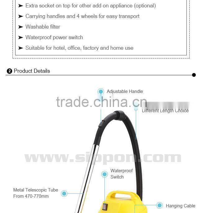 Fashionable design wet and dry Vacuum Cleaner with external socket BJ122-50L