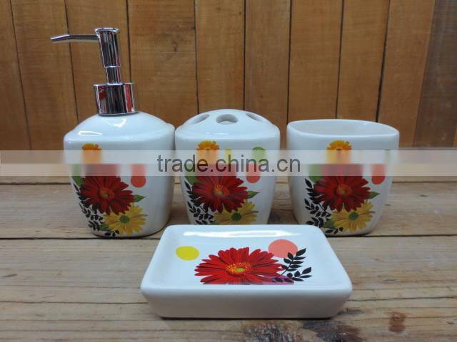 cosmos decal ceramic 4pcs complete bathroom accessories