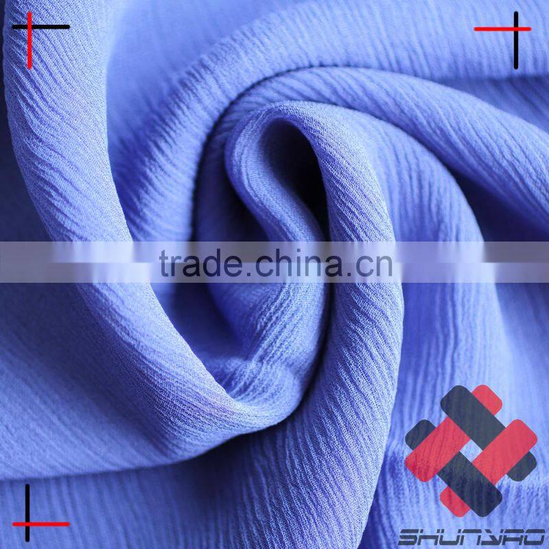 viscose georgette crepe 100%Viscose crinkle chiffon pleated for fashion apprarel