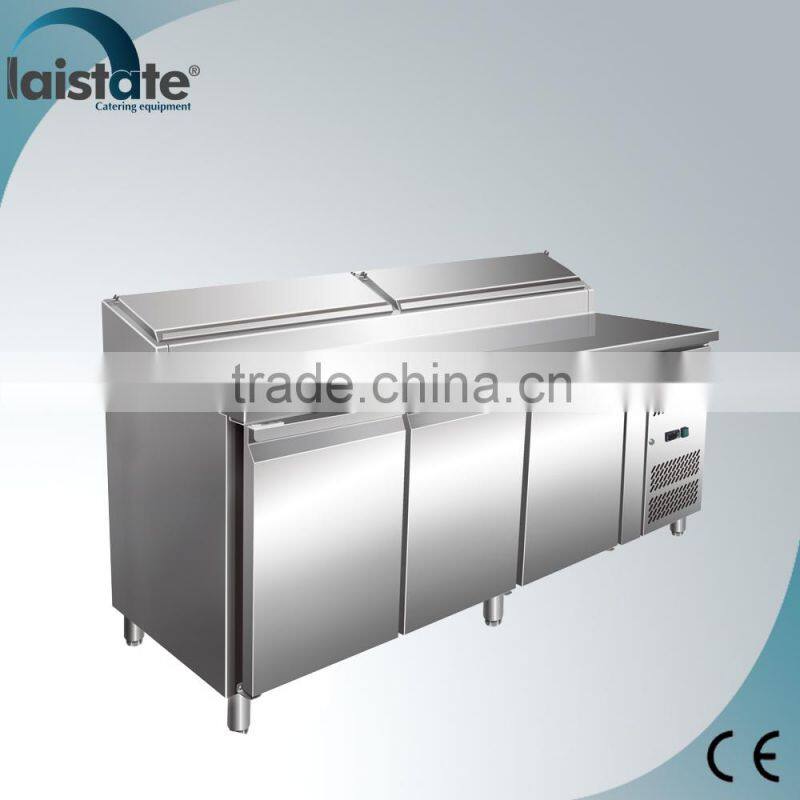 3 Doors Stainless Steel Pizza Prep Table-refrigeration
