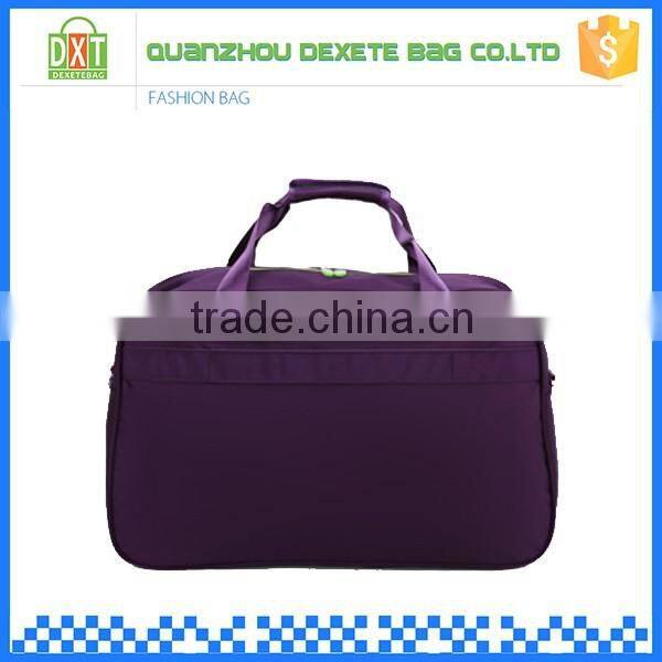 Women purple canvas pictures of travel bag with two front pockets