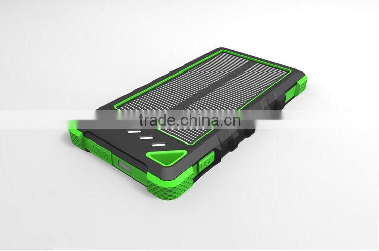 New design built -in battery 8000mAh, outdoor solar power bank , warterproof solar power bank for smart phone laptop