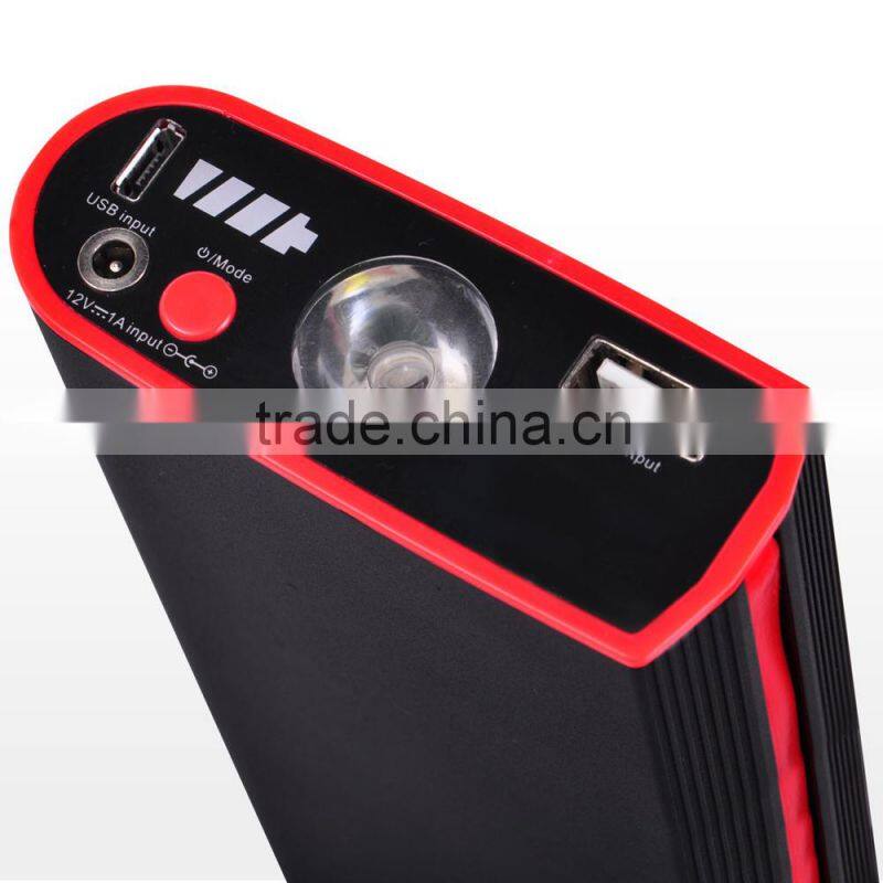 Built In Micro USB Charge Cable 9000mAh Car Battery Jump Starter Power Bank