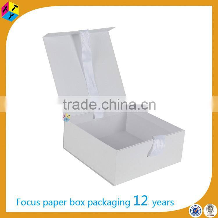 white rectangle matte ribbon folding paper gift packing box