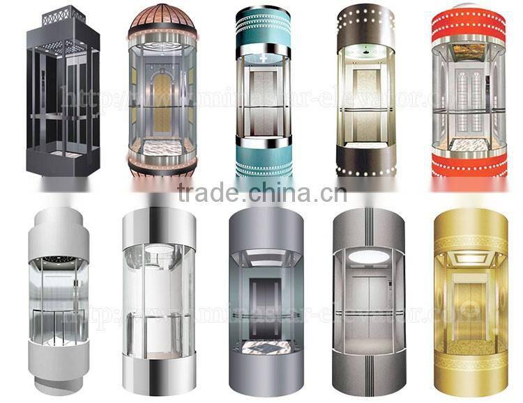 VVVF Passenger Elevator Gearless sightseeing lift commercial building panoramic elevators