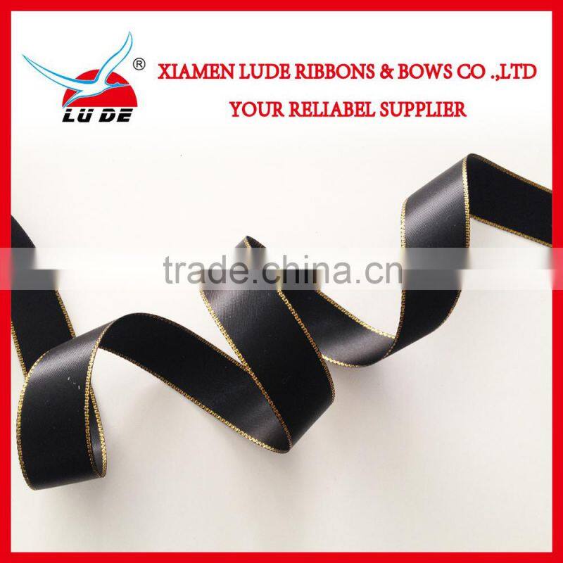 2015 Wholesale high quality golden satin ribbon