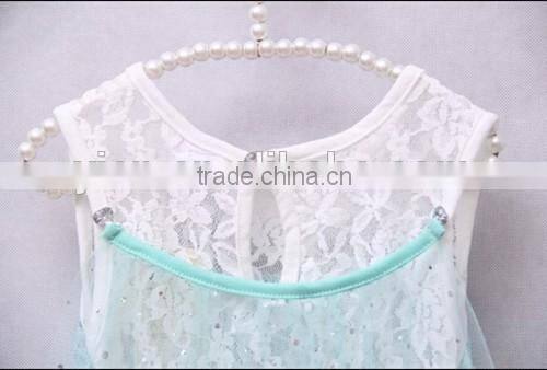 Factory Direct Double Lace Printed Dress Girls Favorite Sequined Casual Frozen Elsa Dress Wholesale