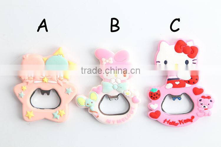 Hot Sale Custom Promotional Cheap Price PVC Keychain Beer Bottle Opener Fridge Magnet