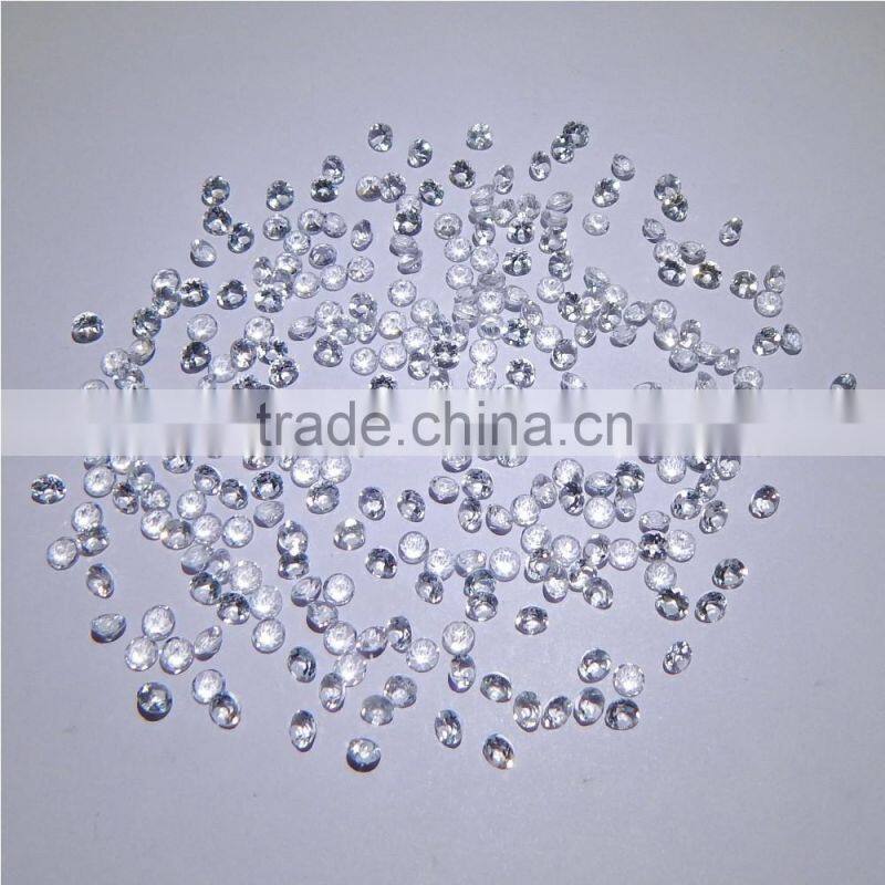 NATURAL WHITE TOPAZ CUT FACETED GOOD COLOR & QUALITY 3 MM ROUND LOT