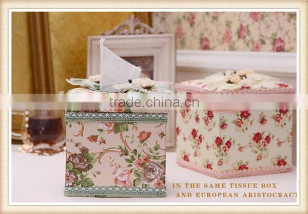 Fancy decorative square fabric tissue box