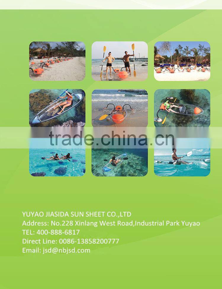 JIASIDA new product transparent Polycarbonate Kayak