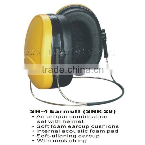 Neck type safety helmet earmuff