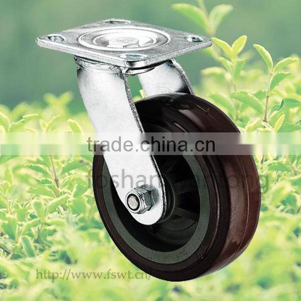 Heavy Duty PVC Wheel, Top Plate 125mm Fixed Industrial Caster