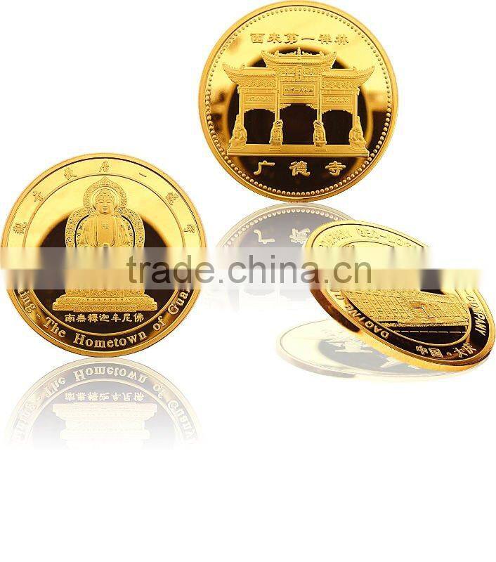 high quality custom religious gold coin