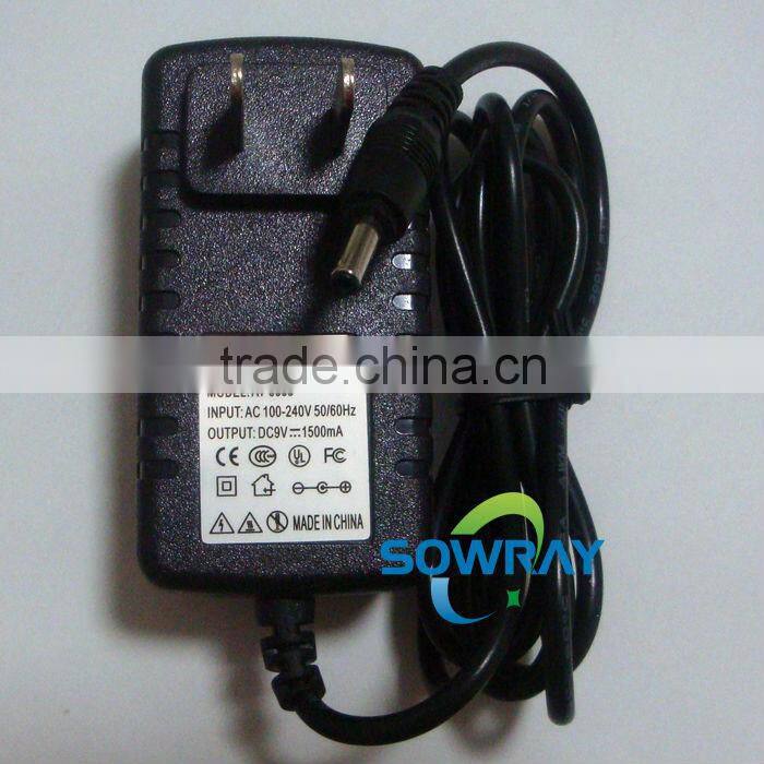 US 9V 1.5A Power Adapter For Tablet 9V 14W Charger Center Positive