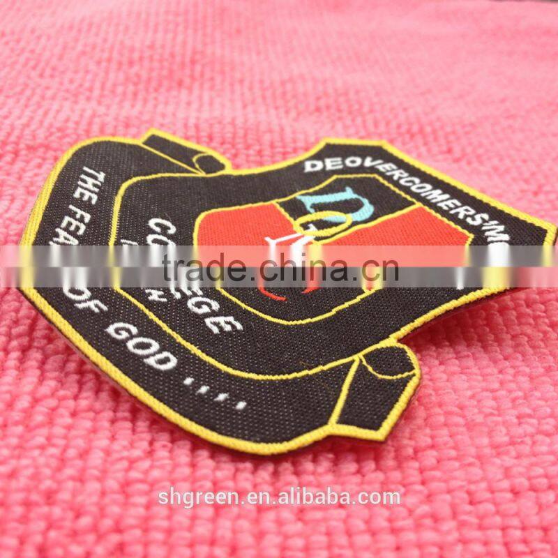 high density straight cut woven back patch for jacket