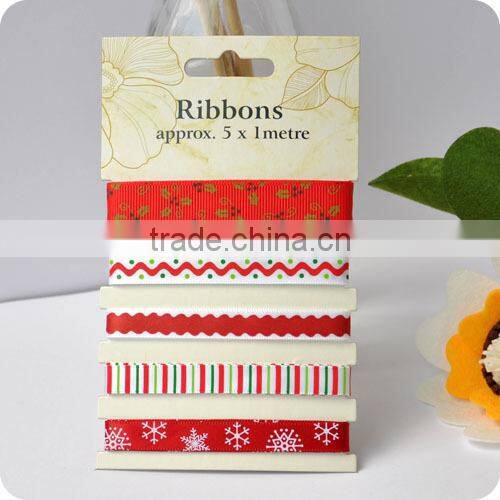 polyester ribbon, grosgrain ribbon , ribbon set for X'mas, scrapbooking ribbon, ribbon for bowing