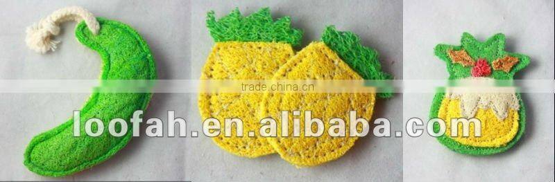 loofah banana dental pet toy