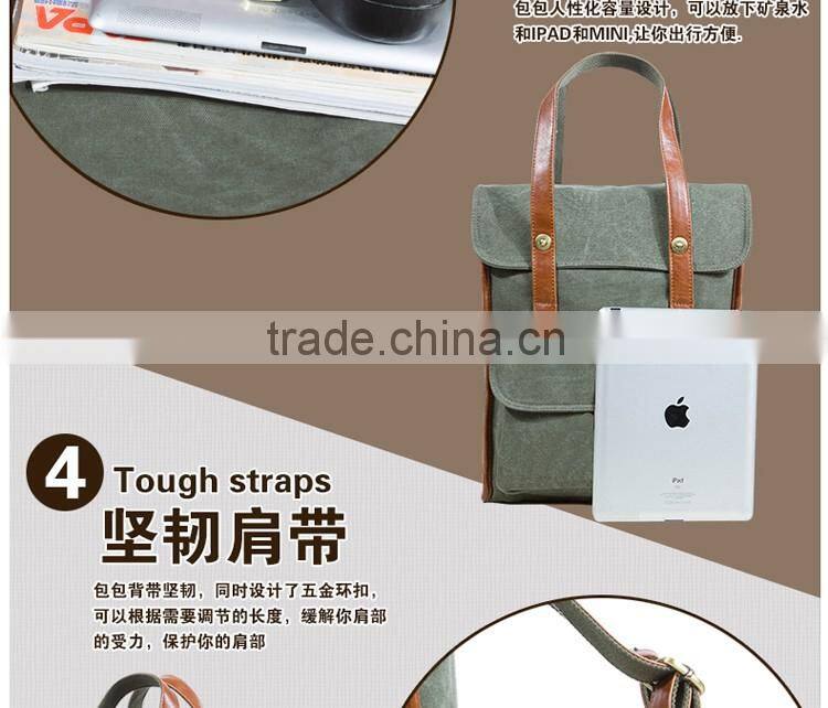 Versatile Branded Vintage Shoulder Lady Bag Cotton Canvas Backpack