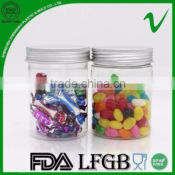 PET biodegradable 250ml clear round plastic bottles for candy