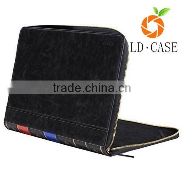 Zipper PU laptop case with handle for macbook, PU leather case for 13" laptop