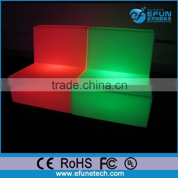 Outdoor/indoor pe color change led bar light sofa,iIlluminated led chair for bar seat