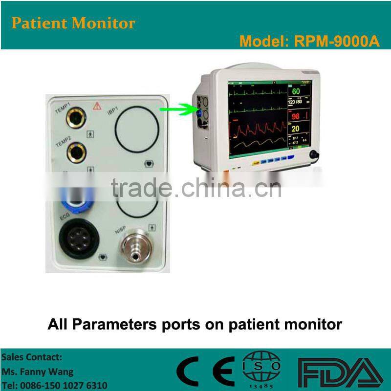 2015 Promotion!!!CE approved 12- Inch 6-Parameter Patient Monitor /ECG monitor RPM-9000A