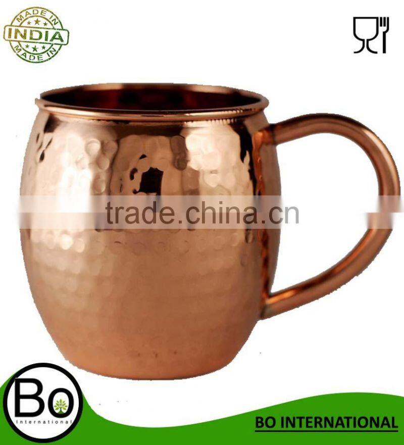 100% Pure Copper Moscow Mules Barrel Hammered Mug