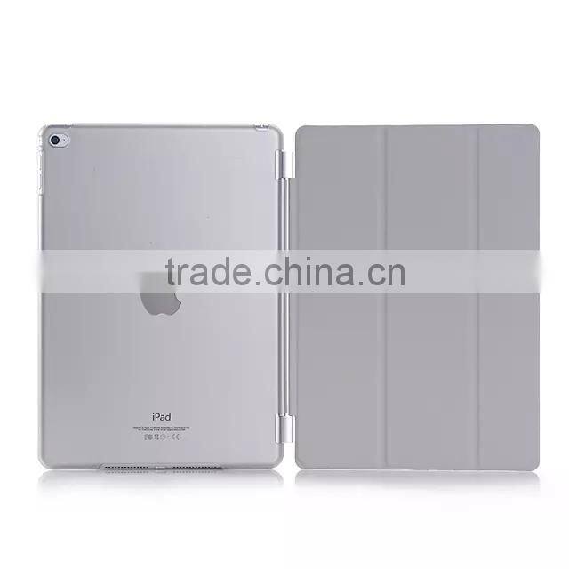 Slim Magnetic Smart cover PU Leather Case with Crystal Hard Back Smart Stand Case Cover for iPad mini 4 MINI4 with retina