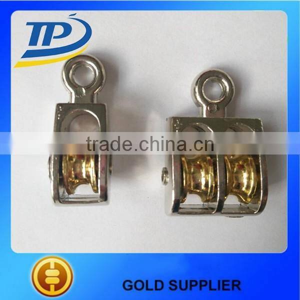 High Quality Zinc Alloy Small Fixed Single Metal Pulley and Double Pulley