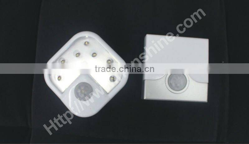 white endurable battery powered led sensor night light with dc4.5v 10led