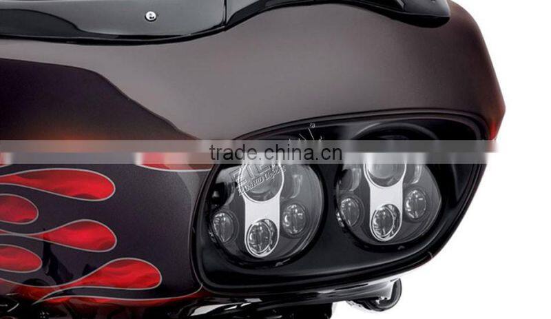 Haley motorcycle headlight dual 90W LED projector headlamp hi low beam for 98-13 Road Glide models