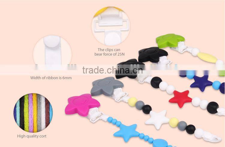 New Arrived Wood And Metal Pacifier Clip Baby Paicifer Holder Clip