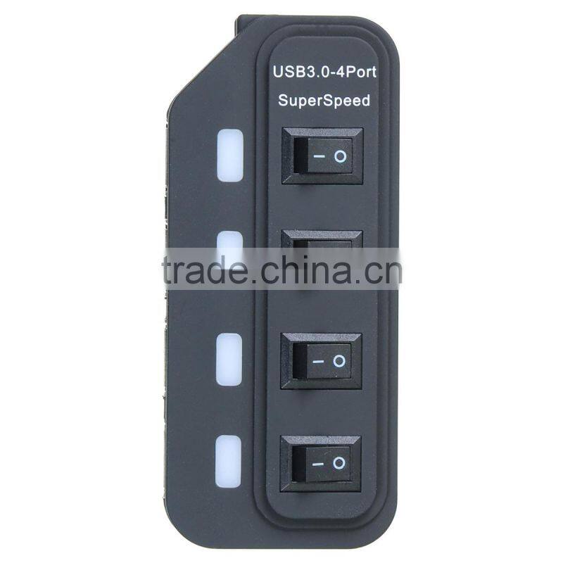 Super Speed 4-Port USB 3.0 Hub with Power Cable USB Type A to Micro 3.0 B Cable