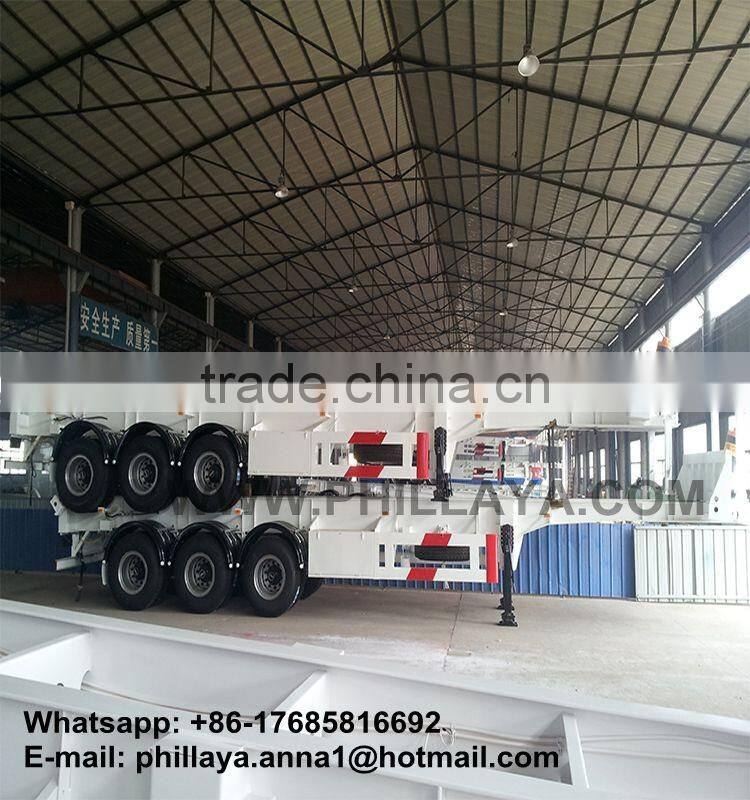 2017 40ft 3 Axle Retractable skeletal Container Semi trailers for Sale