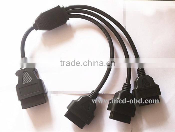 OBD2 splitter Y cable , J1962M to 3-J1962F, Splitter OBD2 Cable 1 to 3, 1ft
