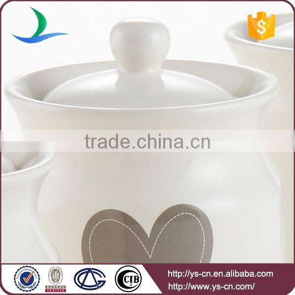 YSca0087-01 set of 3 home sweet heart ceramic canister for kitchen