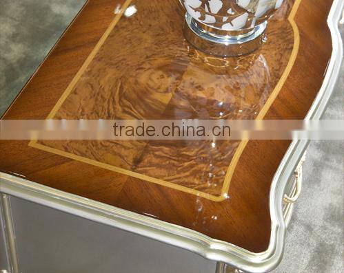 European Style Living Room Furniture TV Cabinet, Elegant Solid Wood with Silver Leaf TV Stand (BF01-ML039)