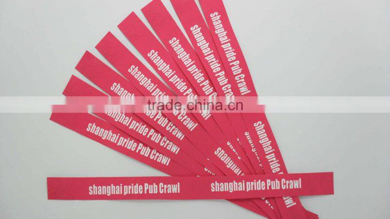 Logo printed tyvek wristband