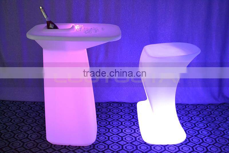 led high stool bar chair remote control 16 color change led chair/led bar stool
