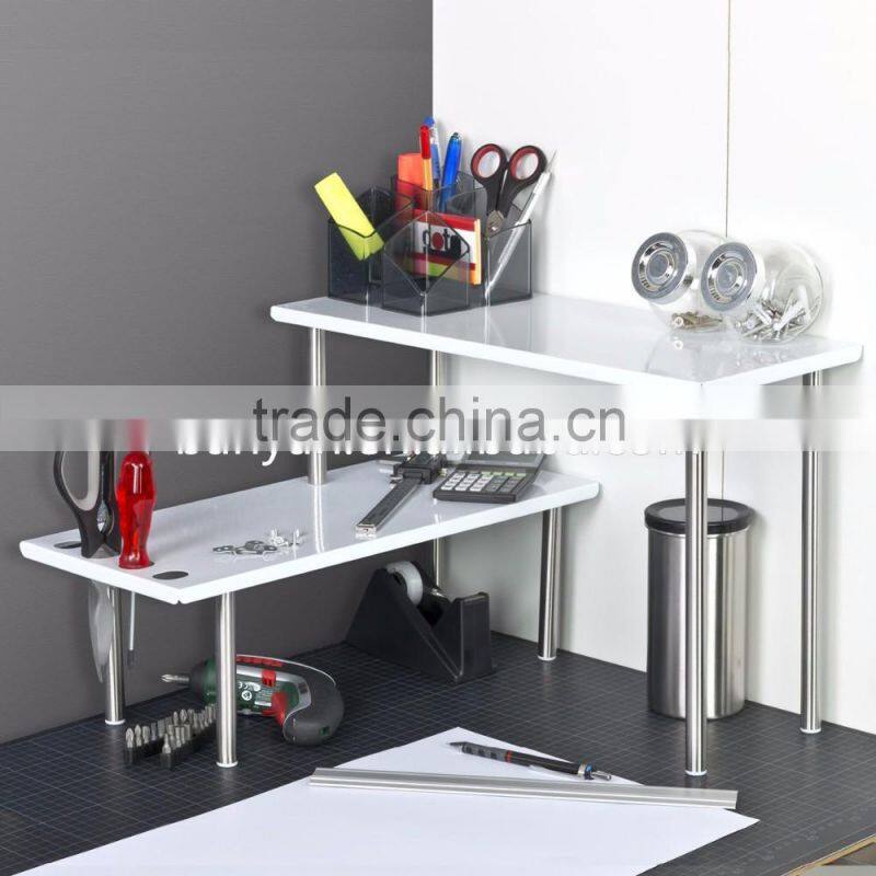 Kitchen or Bathroom Use 2 Tiers Rectangle Stainless Steel kitchen shelf