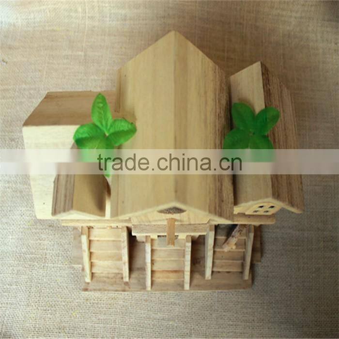 Wood villa building kids wood building kits miniature building wood prefab building for sale