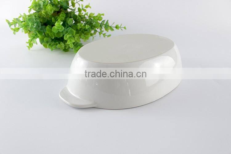 Hospitality hotel supply baking accessories ceramic deep baking tray