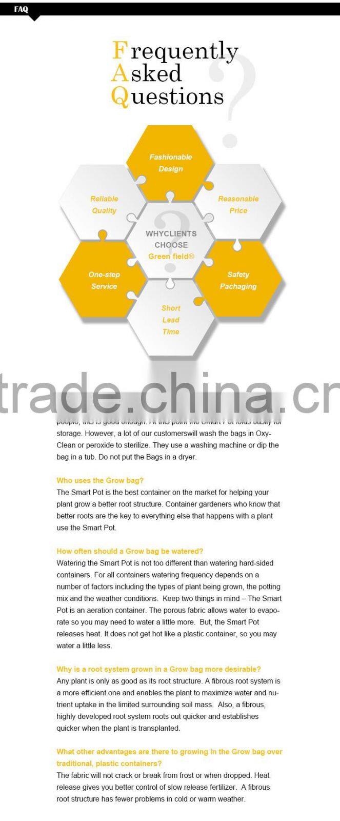 Green large grow bag vegetable smart grow bag